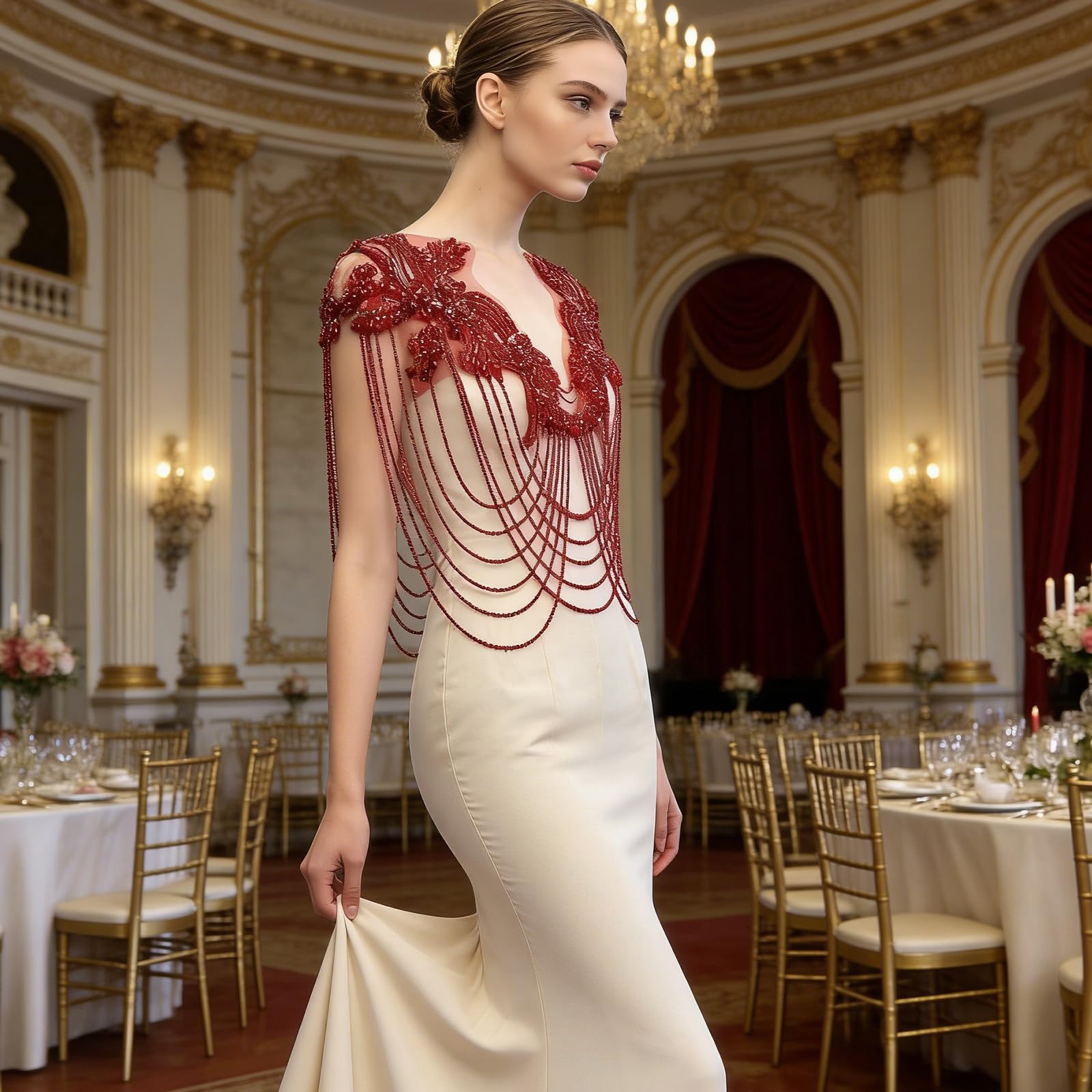 Apliques de flecos de diamantes de imitación, lentejuelas bordadas con cuentas, costura en parches de tela para vestidos de novia, disfraces de vestidos de noche, adornos para vestidos de novia