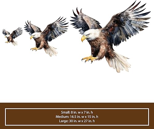 Miniatura 4 de Adhesivo de pared de águila calva para laptop (30 pulgadas de ancho x 27 pulgadas de alto)