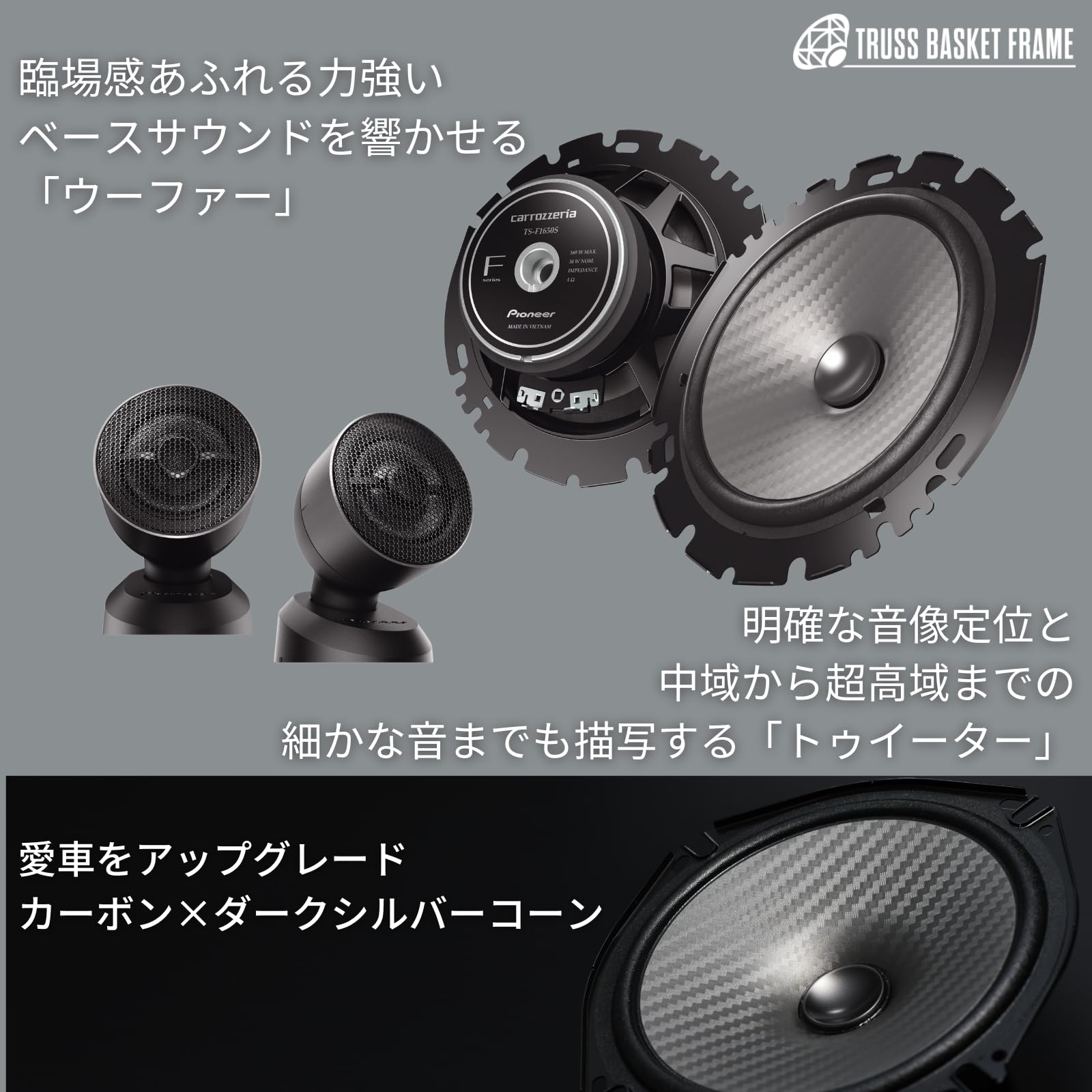 Amazon.co.jp: Pioneer スピーカー TS-F1650S 16cm カスタムフィット