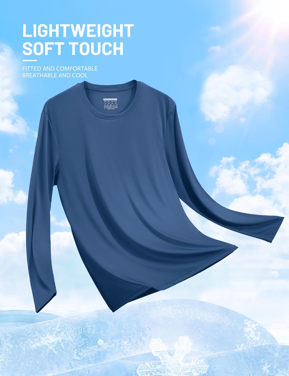 TACVASEN Men's Long Sleeve UPF 80+ Shirts Sun Protection UV SPF Shirts Rash Guard Fishing Running Quick Dry Lightweight - Image 6