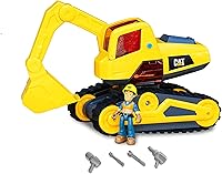 Vista 4 de CAT Juguetes de construcción, excavadora Power Action, luz y sonido, funciona con pilas, a partir de 3 años