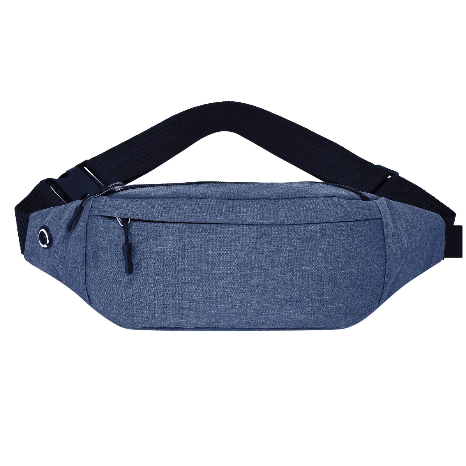 Mens Waist Bag, Bumbags for Men: Portable Bum Bags Travel Hiking Waist Packs Outdoor Money Belt Stylish Mens Bumbag Lightweight Fanny Pack Blue One Size