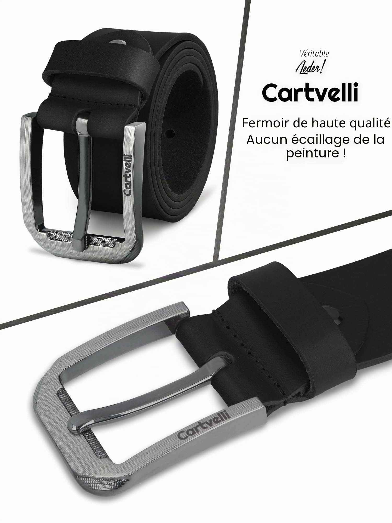 Ceinture homme cuir haute qualité 40 mm - pleine fleur tanné végétal, 3 mm d’épaisseur - Made in Germany - raccourcissable - sans nickel - coffret cadeau élégant