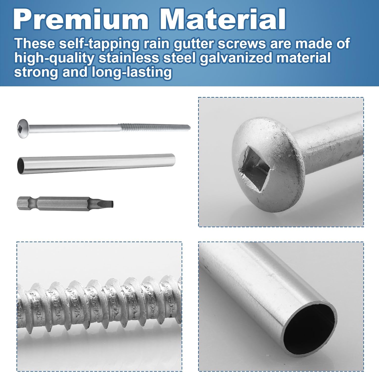 Gutter Screw 3304719PK 7-Inch Screw & Stainless Steel Ferrule & Driving Tool -15 Pack