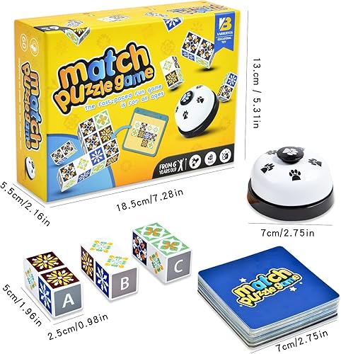 Miniatura 6 de Juego de rompecabezas de madera a juego, rompecabezas de bloques de patrón de bloques de construcción con campana para niños y adultos, juguetes de
