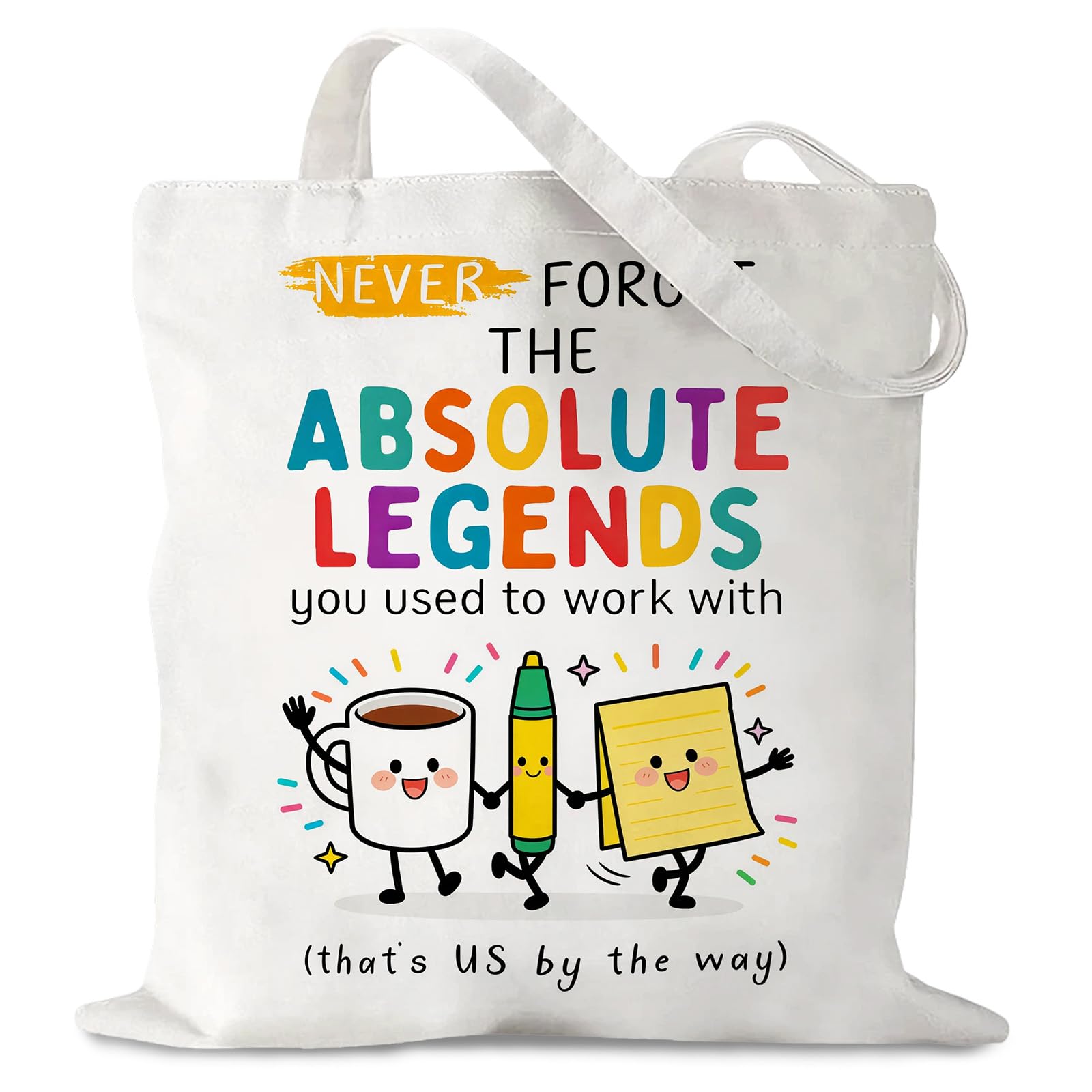 Aurelx Canvas Tote Bag, Funny Retirement Gifts for Women Men Colleagues, Retirement Theme Canvas Bag with Patterns and Texts, Cute Tote Bag for Shopping Travel