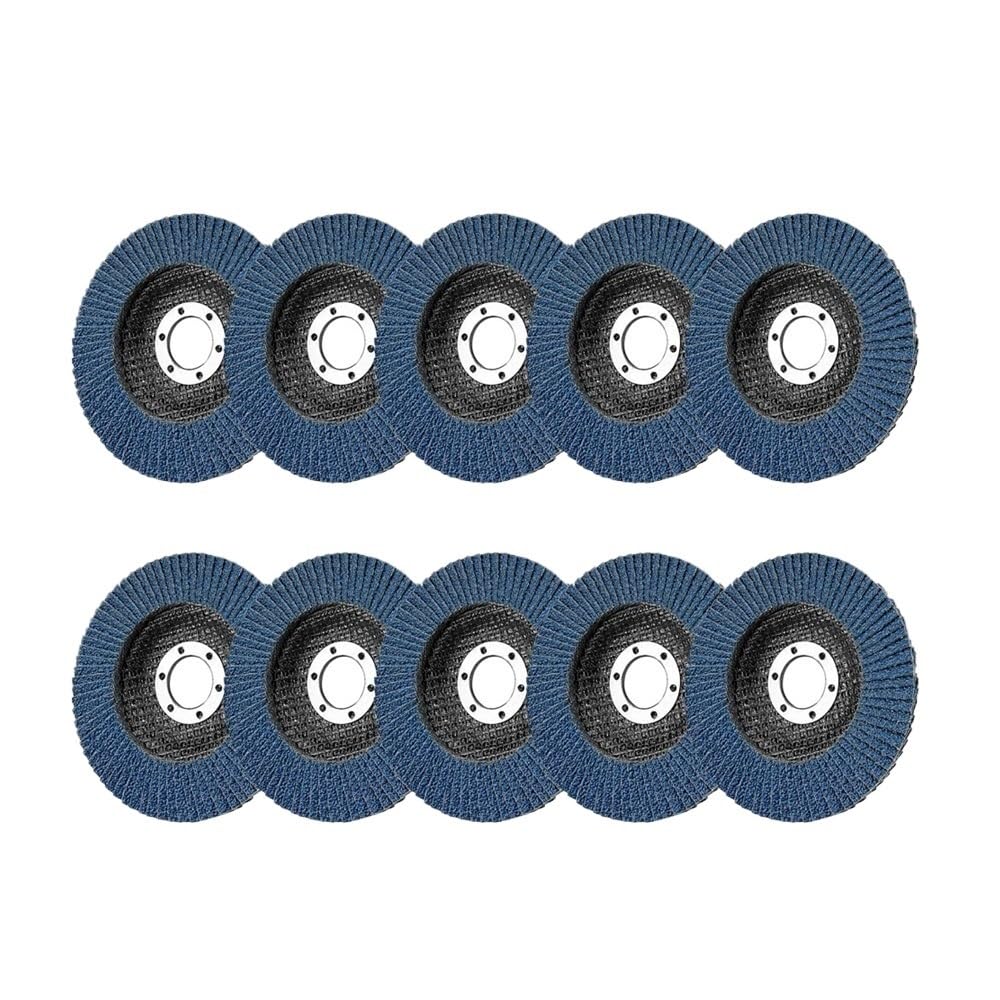 Disco de lijado para amoladora angular Discos de lijado for amoladora, 10 unidades, for herramientas abrasivas extracción, 115 mm, 40/60/80/120, discos láminas azules(40)