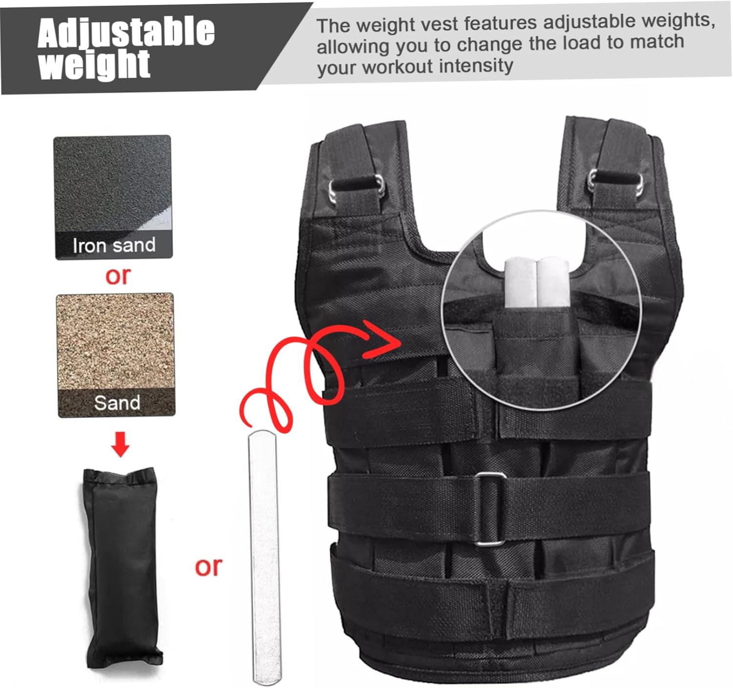 Adjustable Fitness Weighted Vest for Men and Women Versatile Resistance Training for Strength Workouts Various Weights Breathable Comfort for Gym and Outdoor Activities