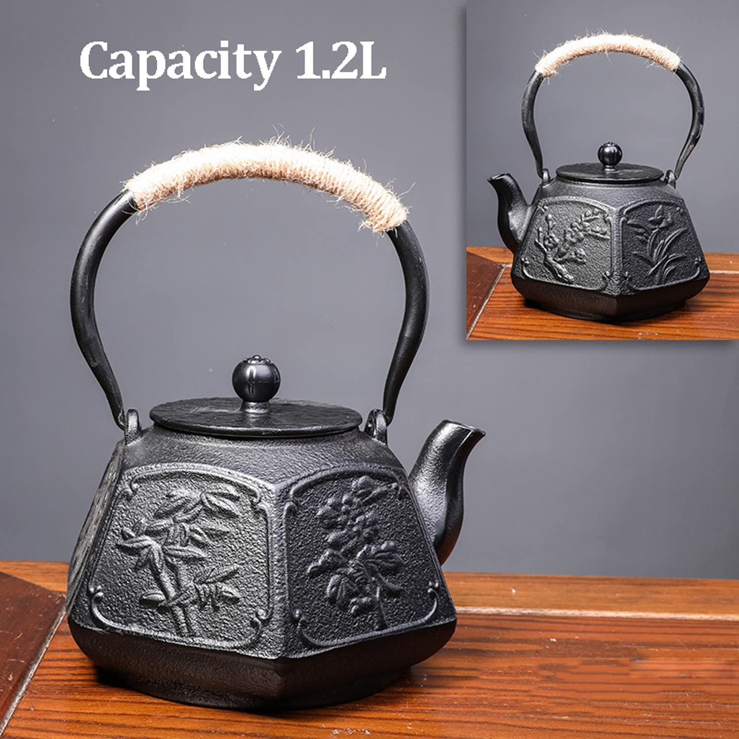 Teiera In Ghisa Giapponese Tetsubin 900ml Con Infusore - Bollitore Per Tè Sfuso - Foto 5