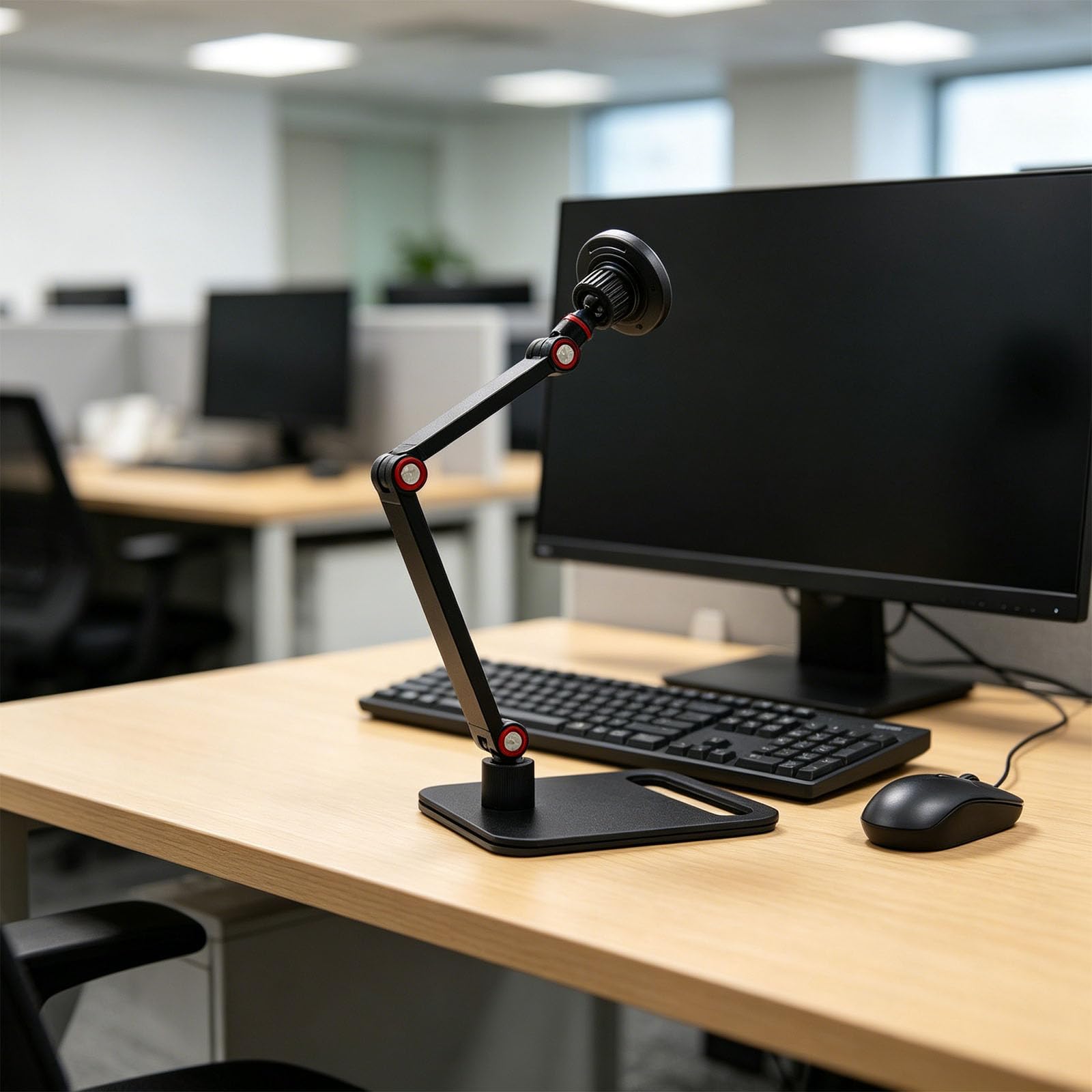Supporto per telefono in ABS con supporto magnetico e braccio regolabile, supporto per telefono da tavolo per ufficio e viaggio Supporto da lavoro Braccio supporto regolabile Supporto da tavolo