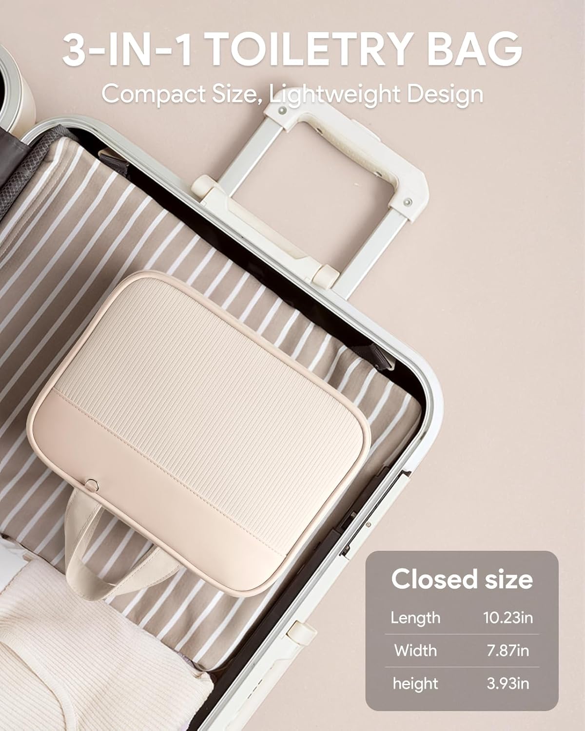 Lotour 女性用トラベルトイレタリーバッグ トラベルサイズシリコンコンテナセット、洗面用具用吊り下げ式トイレタリーバッグ、コスメ