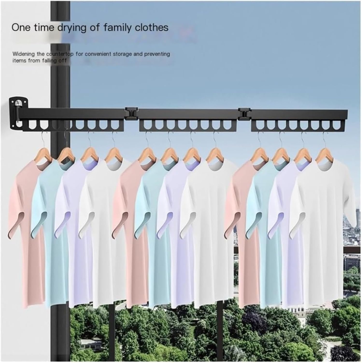 Coat Rack, Foldable Wall Mounted Drying Rack for Balcony/Bathroom