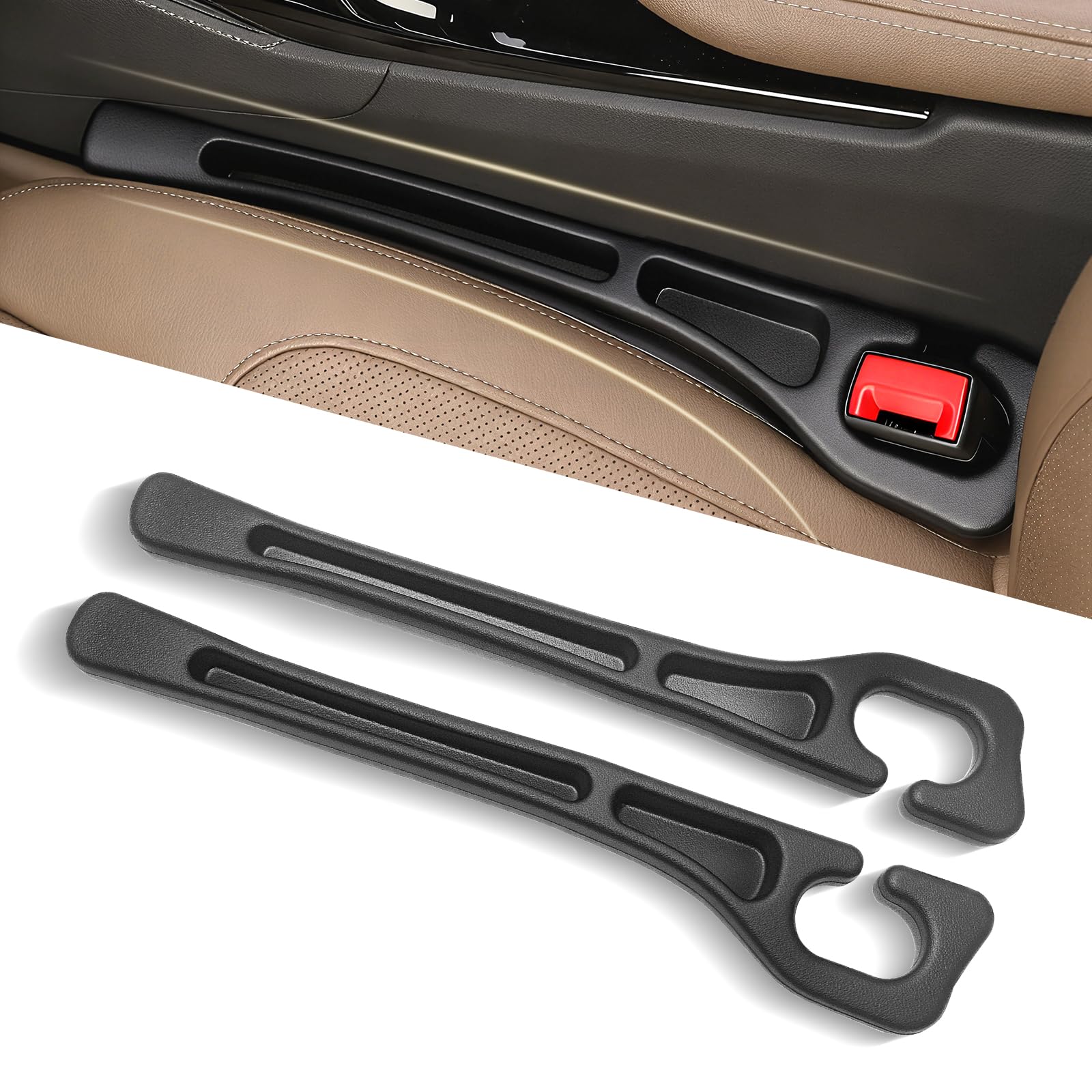 2 Pack Car Seat Gap Filler Organizer [3rd Gen], Universal Seat Gap Filler for Car SUV Truck – No Drop Interior Car Accessories Prevents Phone, Keys, Wallet from Falling Between Seat & Console
