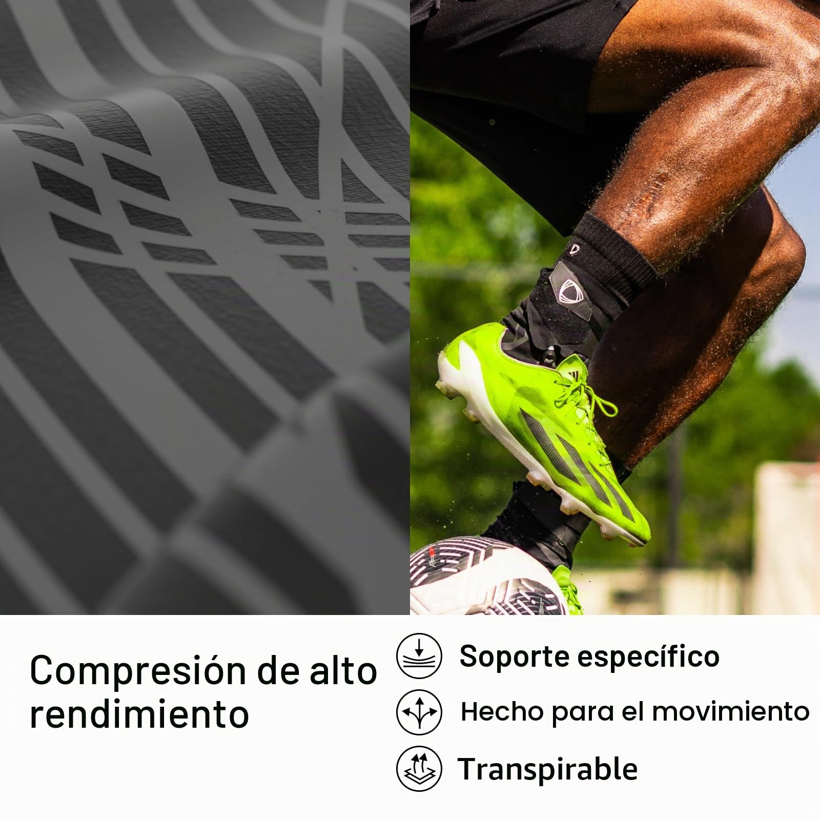BETTERGUARDS Tobillera de doble capa 3.0 para hombres y mujeres, máxima protección contra lesiones de tobillo en baloncesto, fútbol y otros deportes – Negro (Large, Derecha)