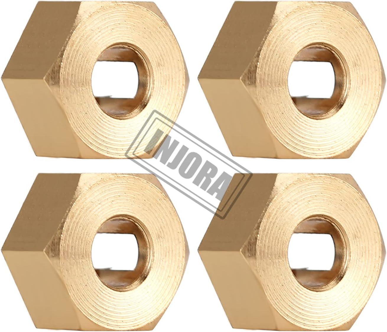 INJORA RC 7mm Brass Hex Wheel Hubs Adapter 4mm Thick for 1/24 RC Crawler SCX24 AXI90081 AXI00002 AXI00001 AXI00004 Upgrade Parts,4Pcs