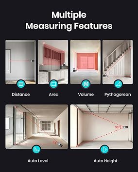 Laser Measure Device, MiLESEEY 393ft Digital Laser Tape Measure with Upgrade Electronic Angle Sensor, 2mm Accuracy, Area Measurement,Volume and Pythagoras, 2 LCD Backlit,Mute, Battery Included
