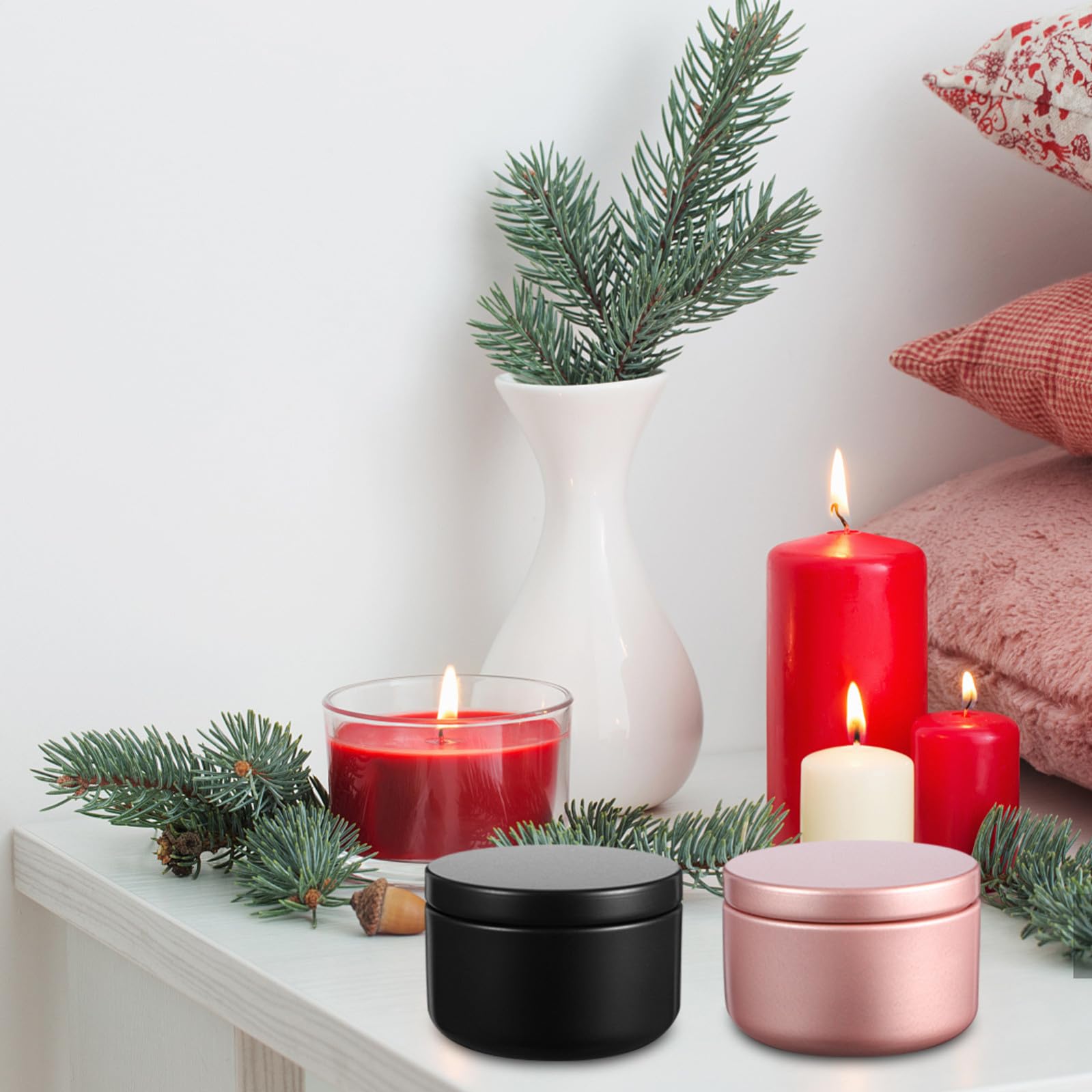 Barattoli per Candele in Metallo 24 Pezzi Colorati per Creazione Candele Tealight, per Lavoretti Artigianali e Matrimoni