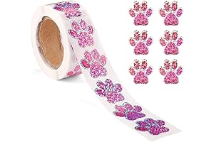 500pcs Puppy Paw Stickers: Cute and Endearing Self-Adhesive Glitter Decals!