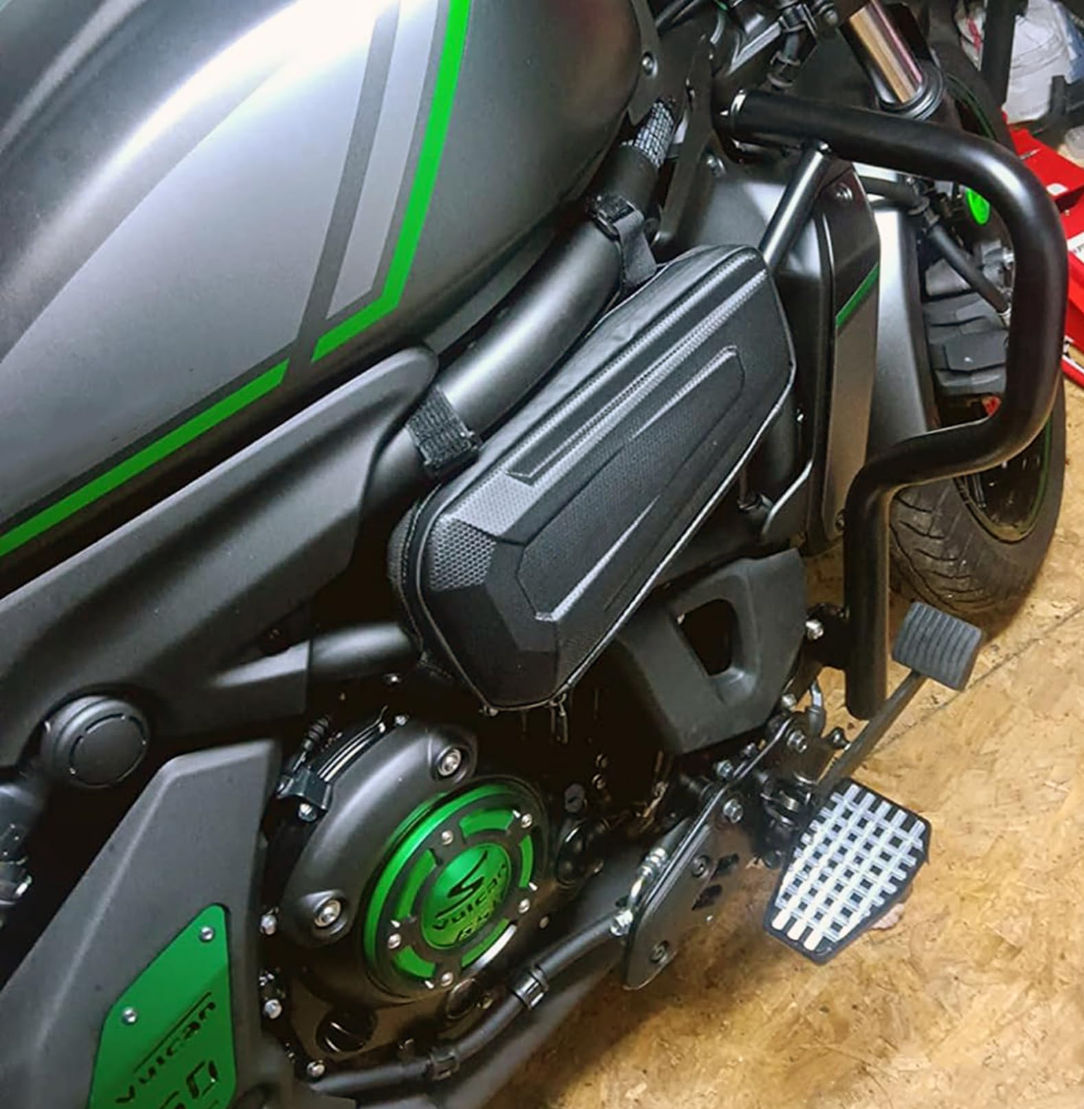 Sturzbügel Motorschutz für Vulcan S 650 VN650 2015-2024 2025 2026 Sturzschutz Stoßfänger Seitenrahmen Fallschutz, Schwarz