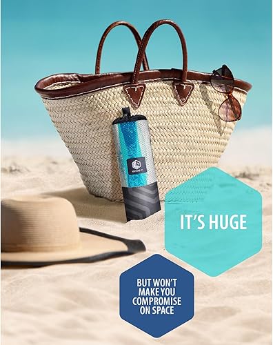 Miniatura 4 de VENTURE 4TH Toalla de playa de microfibra secado rápido, compacta, sin arena, absorbente, a prueba de arena y ligera, perfecta para camping, playa y