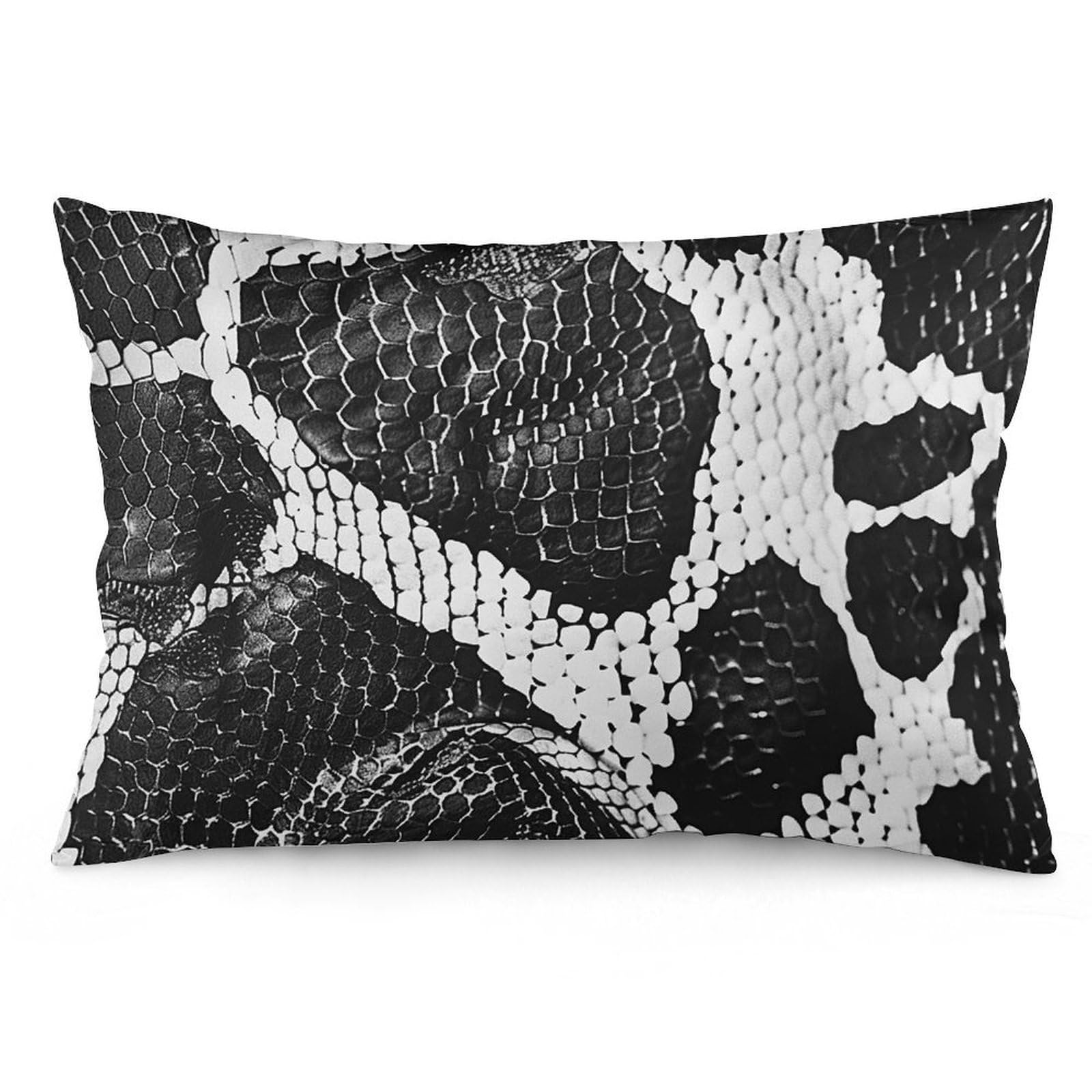 NONHAI 2 Pack Pillow Cases for Hair and Skin, Soft Breathable Pillow Case Covers with Hidden Zipper, Snakeskin Print Image Pillowcase 16 "x24 Pillow Covers for Sleeping Gift