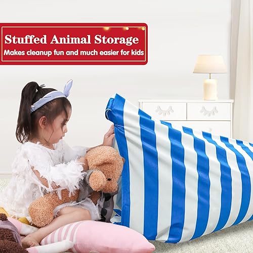 Miniatura 88 de Jorbest Almacenamiento de animales de peluche, almacenamiento de puf de peluche de fútbol, funda para silla de puf de fútbol para niños, asiento de