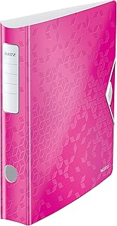 Leitz Qualitäts-Ordner 180° Active WOW, A4, Schmal, Abgerundeter Rücken, 6,5 cm breit, Gummibandverschluss, Leichtes Polyfoam, Plastik-Ordner, WOW Serie, Pink, 11070023