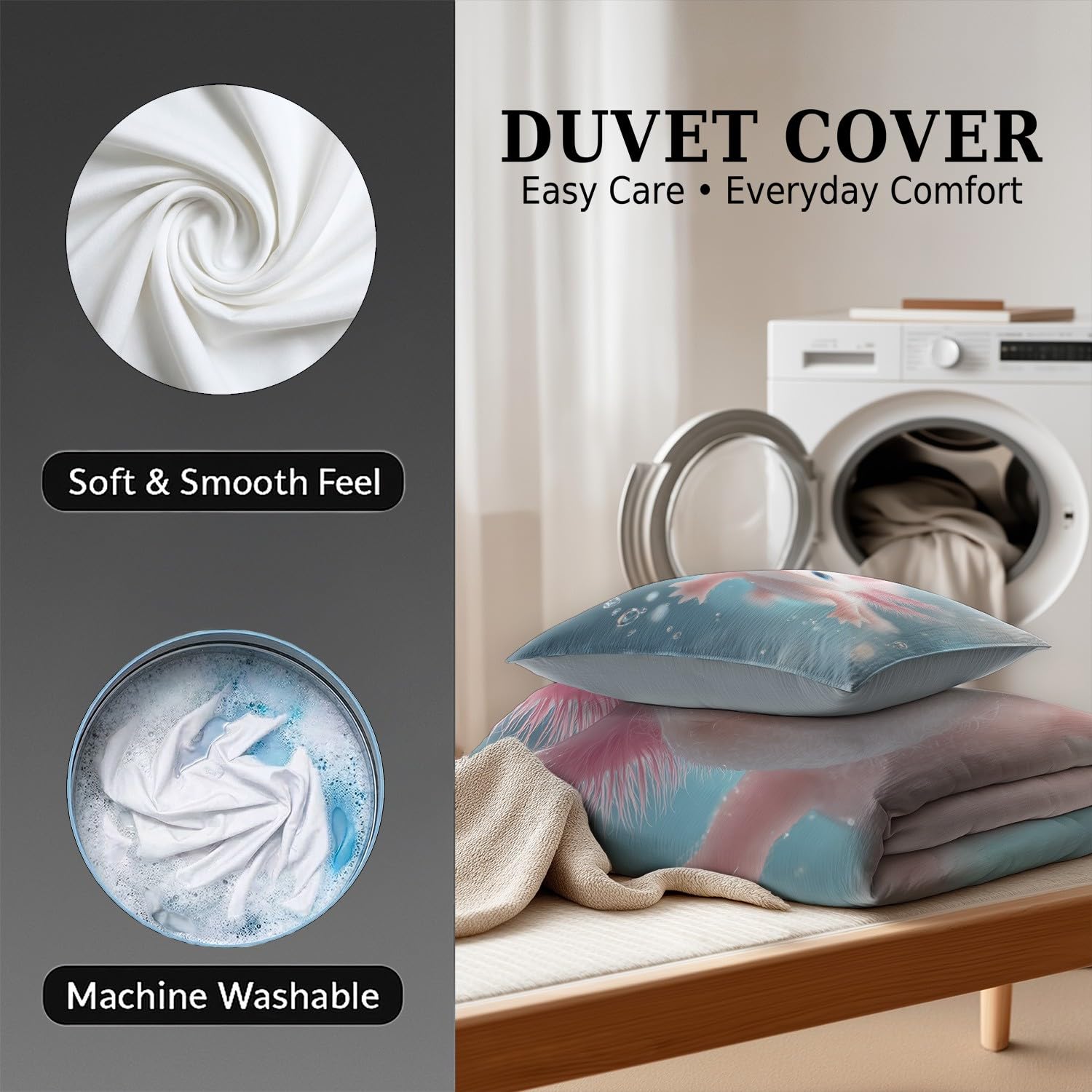 Funda Nórdica Cama 90 Funda de Edredón Azul de Microfibra Juego de Cama para Adulto Dibujos Animados Animales Salamandra Reversible Ropa de Cama con Cremallera y Fundas de Almohada 50x75 CM