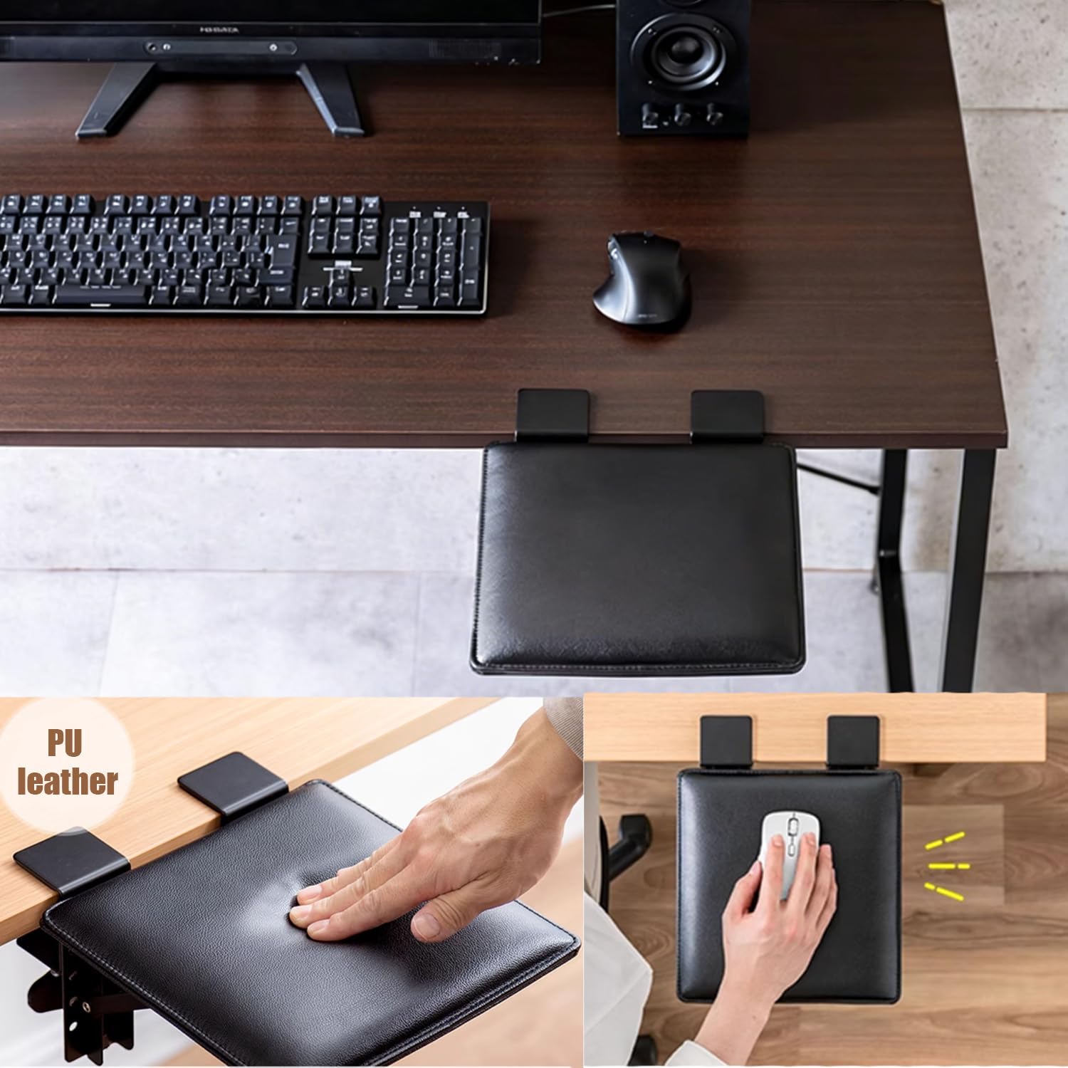 Reposabrazos Silla Oficina,Soporte Ergonómico Plegable Para Brazos De Escritorio y Silla, Soporte De Muñeca Para Oficina, Plegable 90°, Fácil De Almacenar