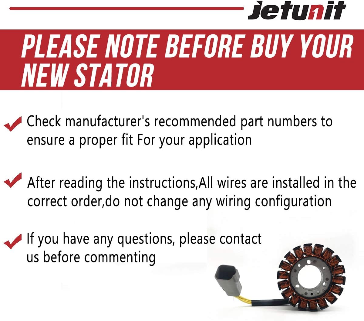 Stator for Seadoo Jetski 420886588 GSX/GTX/SPX/XP/LRV/RX/RXX/Sportster LE 1995 1996 1997 1998 1999 2000 2001 2002 2003