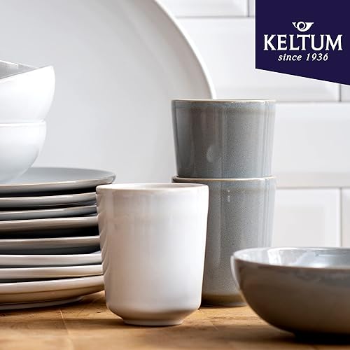 Miniatura 6 de Tazas de gres esmaltado blanco de algodón de 8.5 onzas, juego de 2