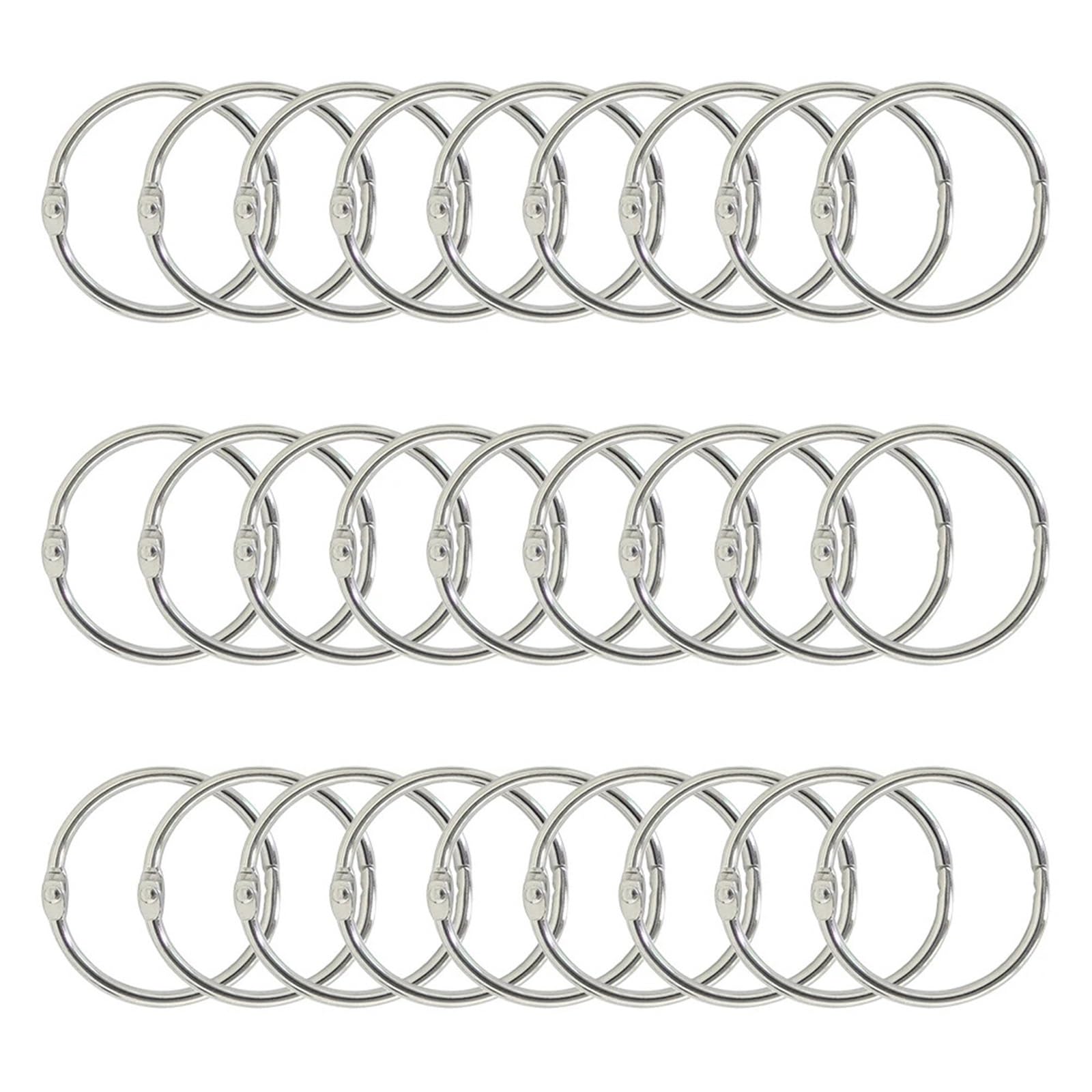 Lot de 15 anneaux de reliure en métal pour carnet de notes 16-80 mm - 15 pièces - 80 mm