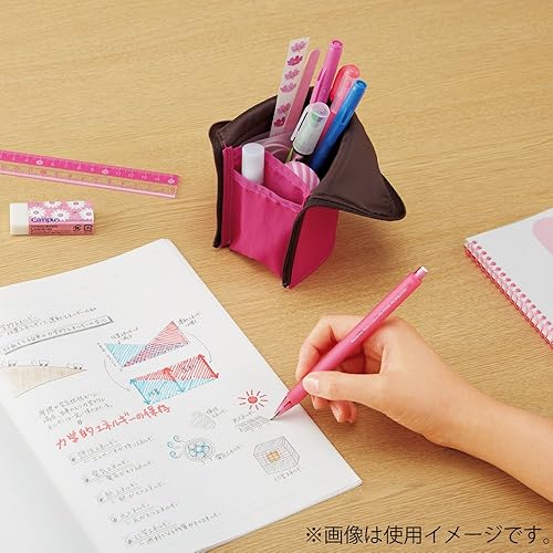 Miniatura 9 de KOKUYO Neo Critz - Estuche para lápices, bolsa plegable para lápices, pequeña caja portátil para suministros de oficina escolar, azul marino x azul