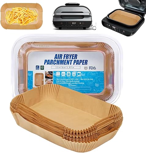 Miniatura 7 de 100 forros desechables para freidora de aire Ninja DZ201DZ401, accesorios para freidora de aire ninja, revestimientos de papel pergamino para