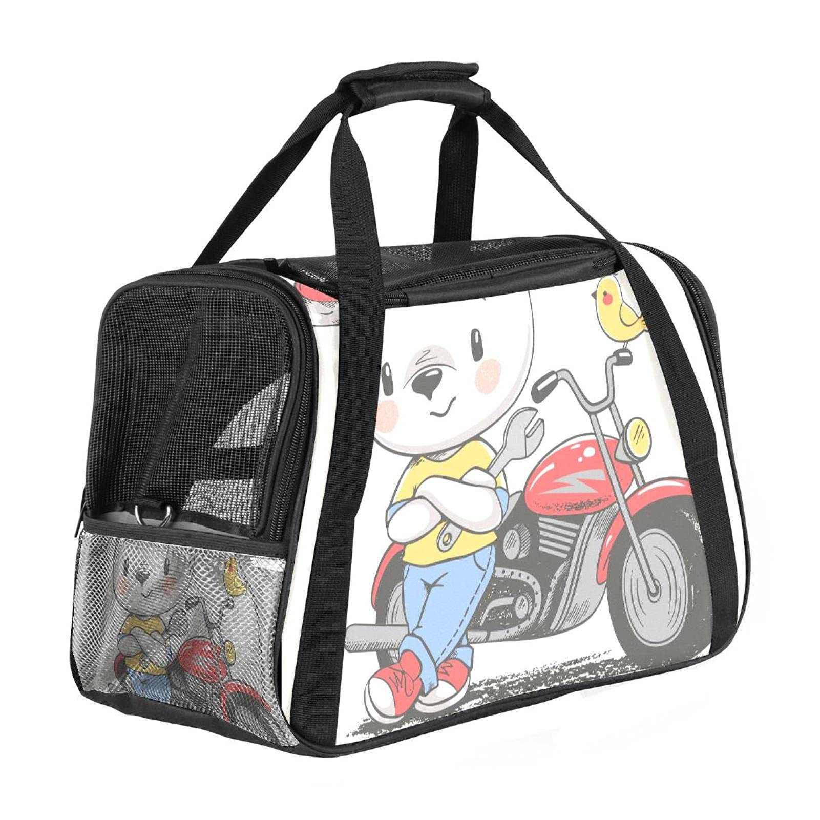 Sac de transport pour chat et chien cabine avion motif ours dessin animé