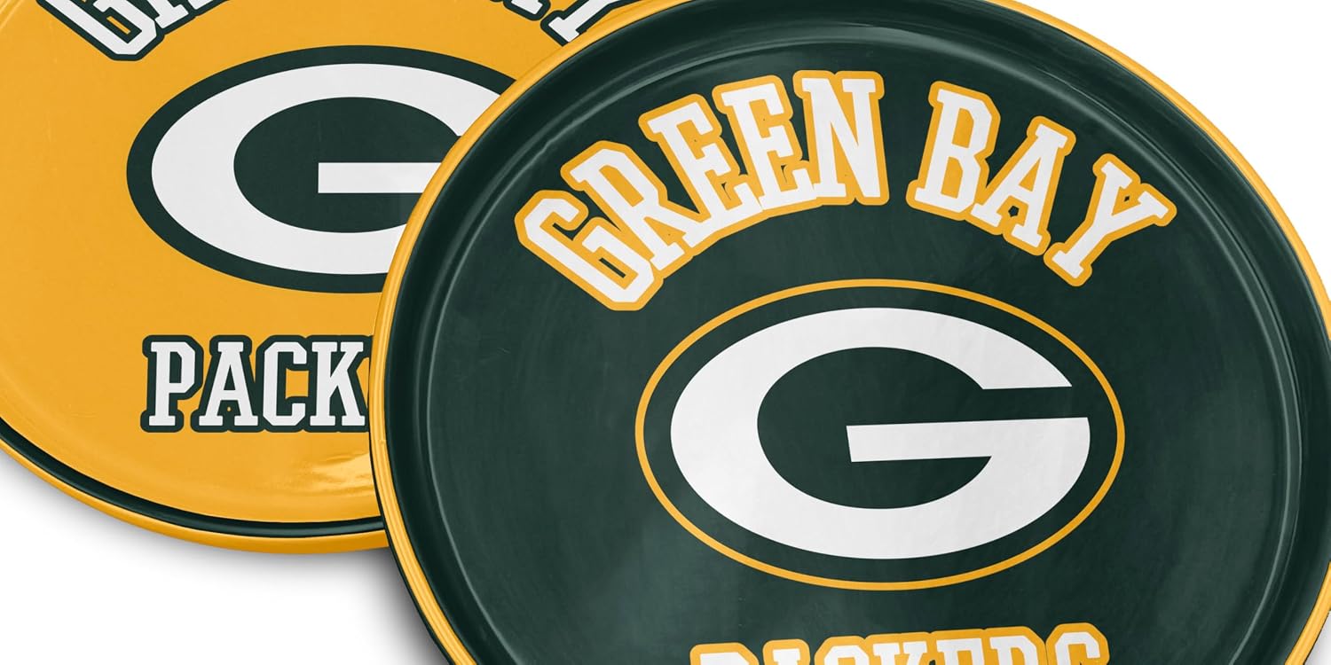 NFL Green Bay Packers Home and Away 2 Pack Round Serving Plates