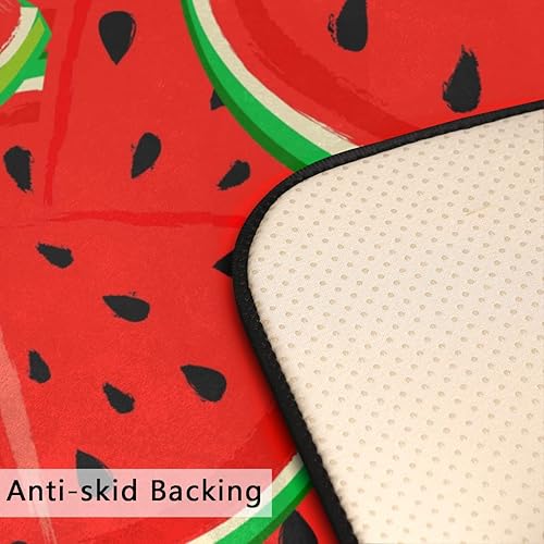 Miniatura 4 de Funky Qiu Tapete de cocina con patrón de sandía, antideslizante, absorbente, decoración del hogar, interior y exterior, 39 x 20 pulgadas