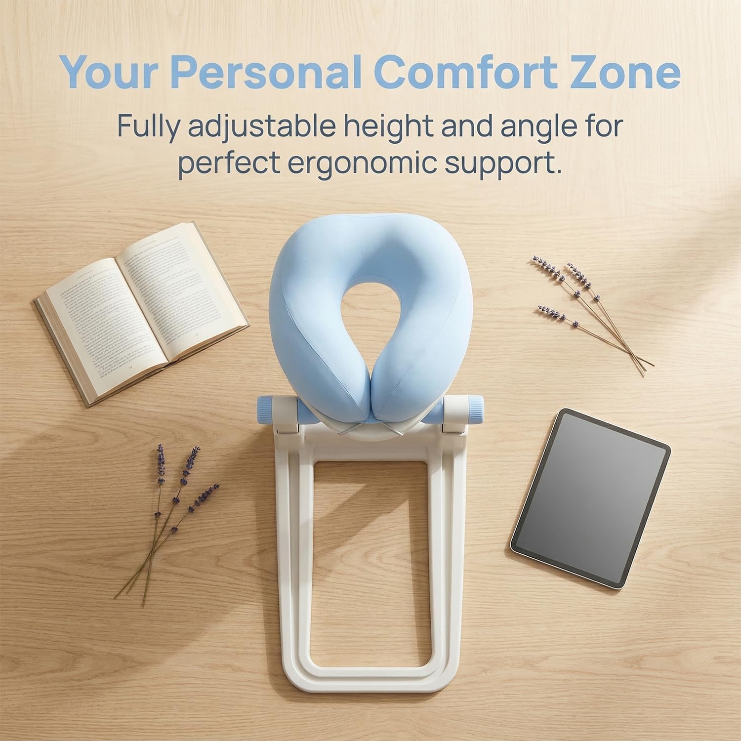 Massage Headrest for Bed, Adjustable Massage Face Cradle at Home, Portable Bed Massage Head Holder, Massage Table Head Rest for Salon Spa, Face Down Pillow After Eye Surgery