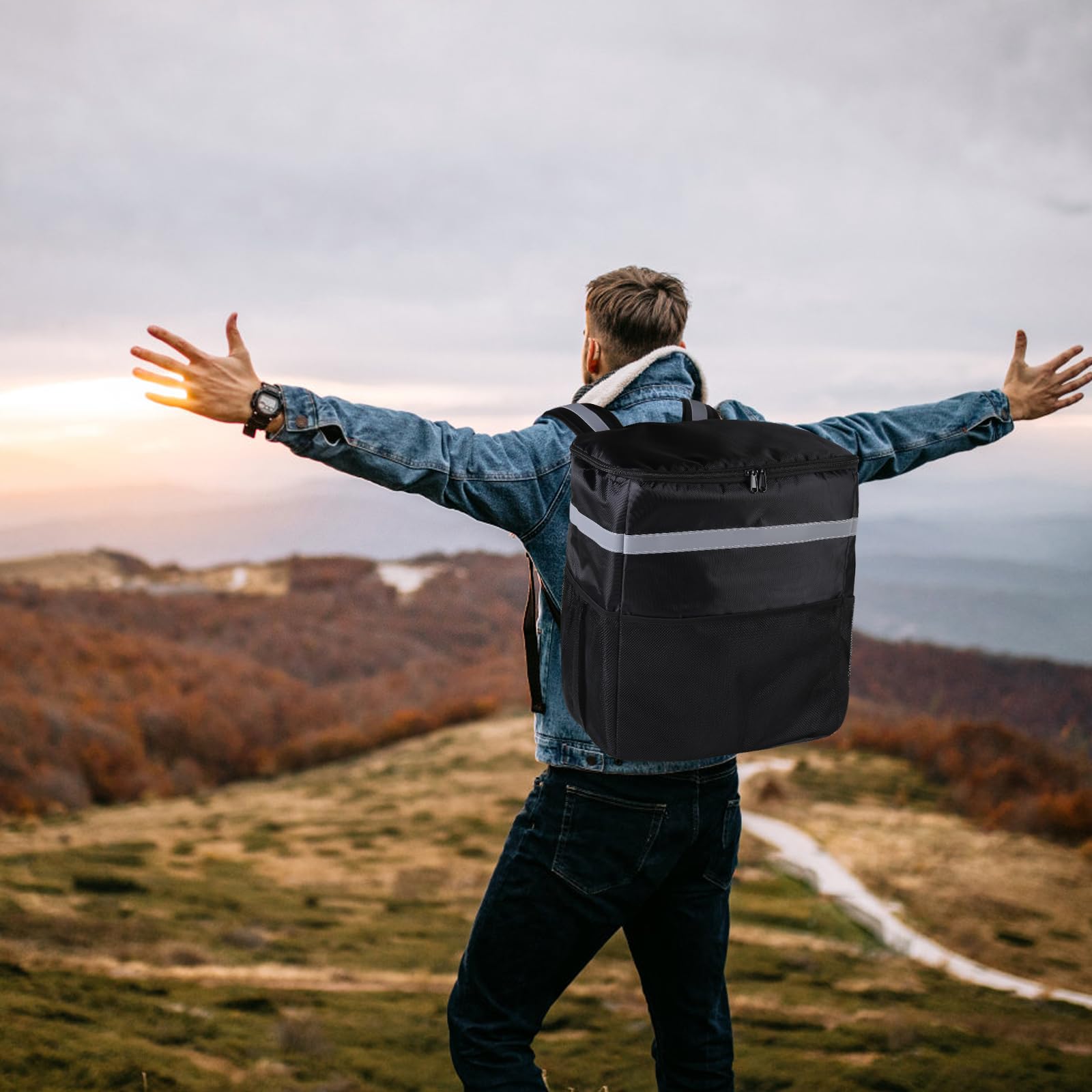 musbus riutilizzabile, per alimenti refrigerati e isolati, ideale per la spesa Della spesa (Nero) Borsa termica termica Borsa termica termica… 1链接