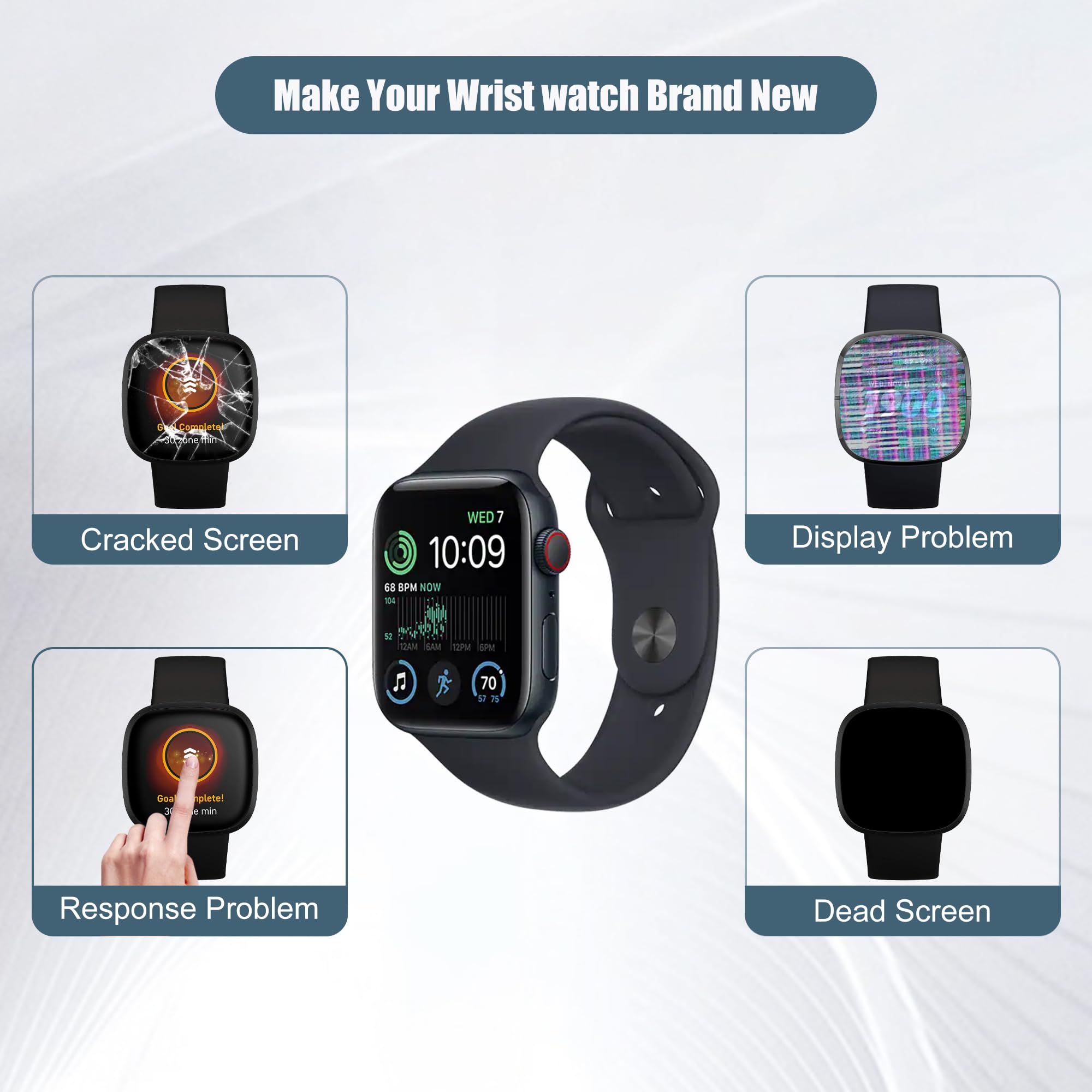 Nowy zamiennik wyświetlacza kompatybilny z Apple Watch SE 2 44 mm A2724 A2727 A2856 1,78" LCD Display Touch Screen Assembly with Tools