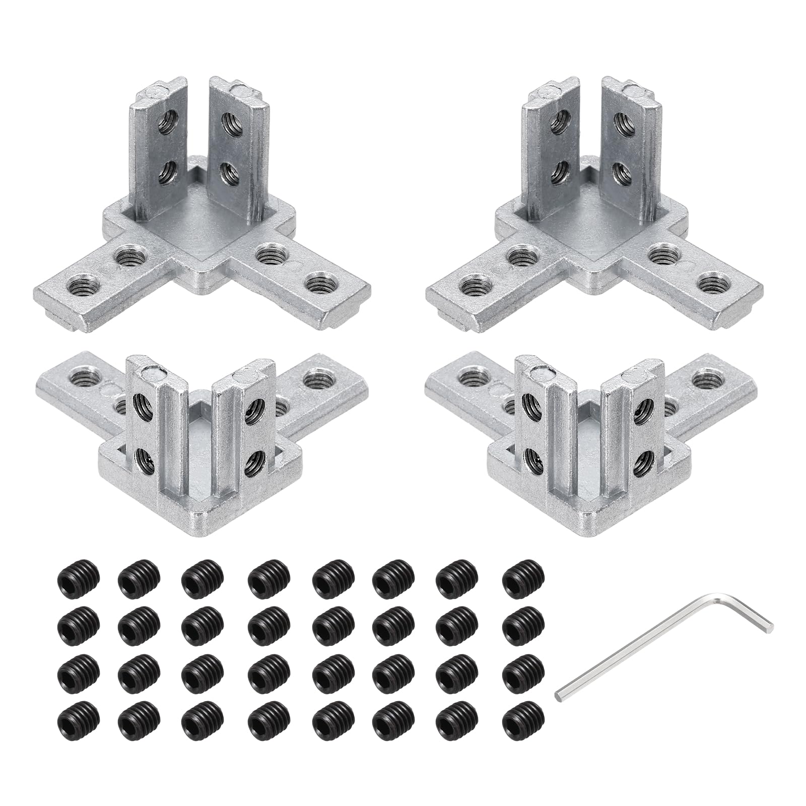 Connecteur d'angle à 3 voies 3030 aluminium extrudé pour fixation de profilé européen