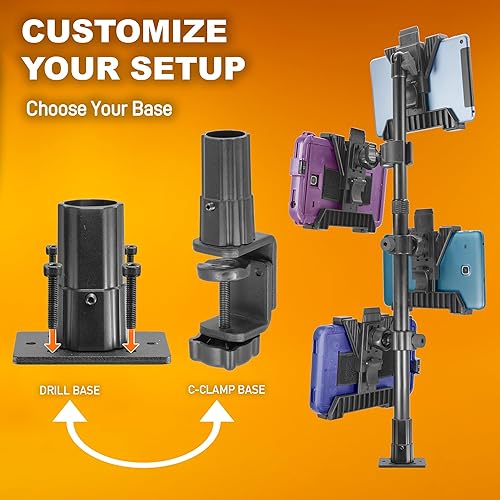 Miniatura 3 de iBOLT TabDock - Soporte de abrazadera para punto de compra, con 4 soportes para tableta, perfecto para múltiples aplicaciones de entrega (DoorDash,