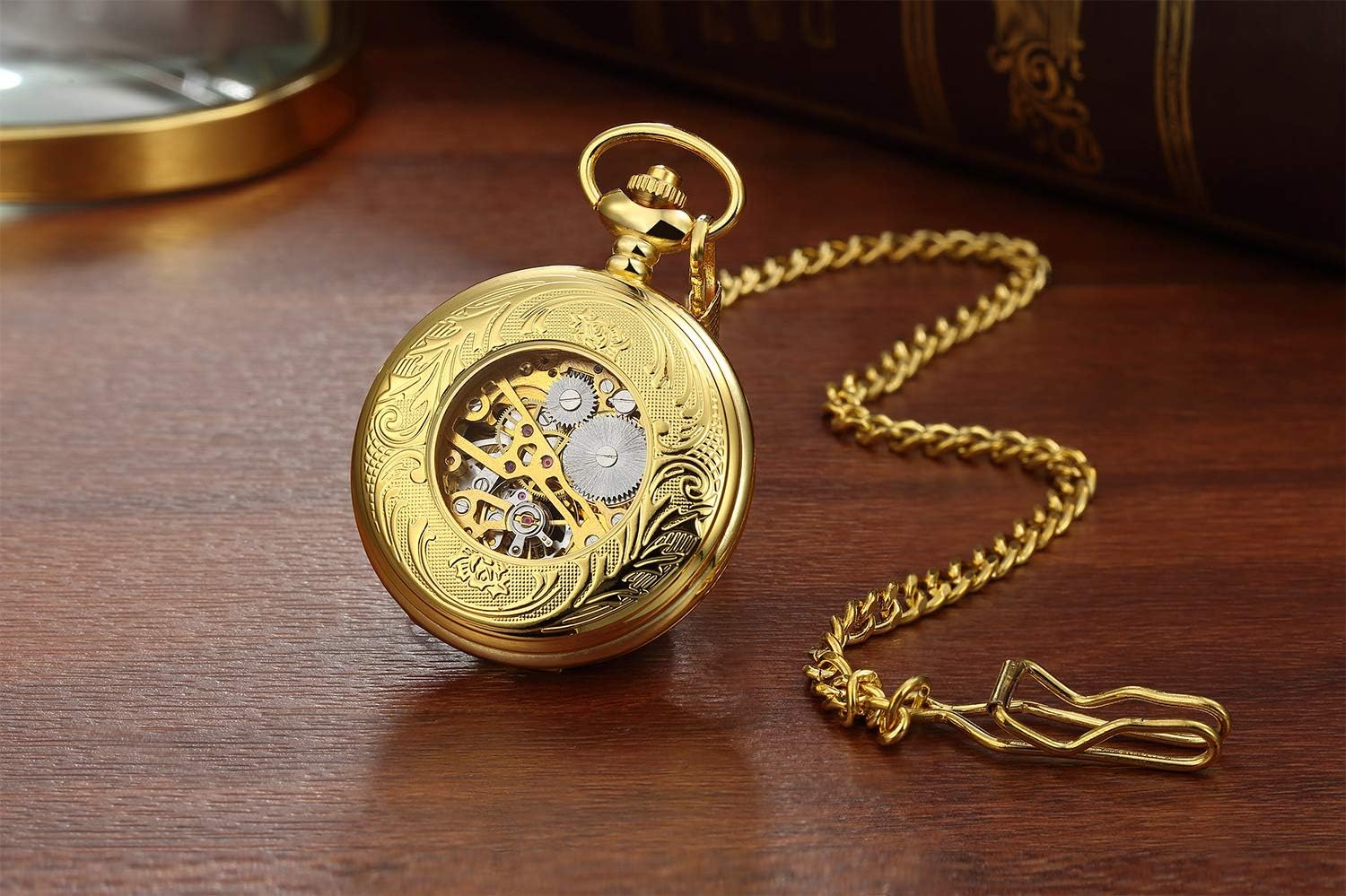 Heren Zakhorloge Met Ketting, Handmatig Opwinden Spring Mechanisch  Zakhorloge Retro Romein Gesneden Holle Grote Flip Pocket Watch, Goud :  Amazon.nl: Kleding, schoenen \u0026 sieraden