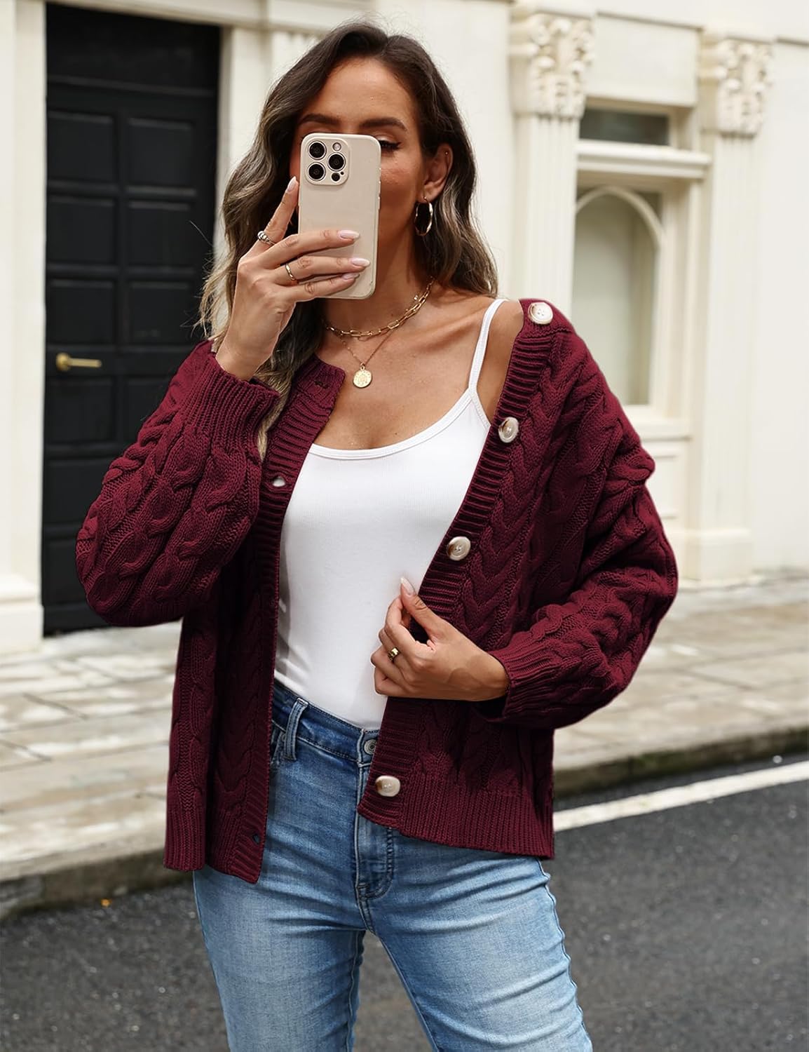 CiCiBird Womens Fall Cardigan Sweaters Casual Cable Knit Button Jackets Long Sleeve Open Front Outwear Coat - Image 3