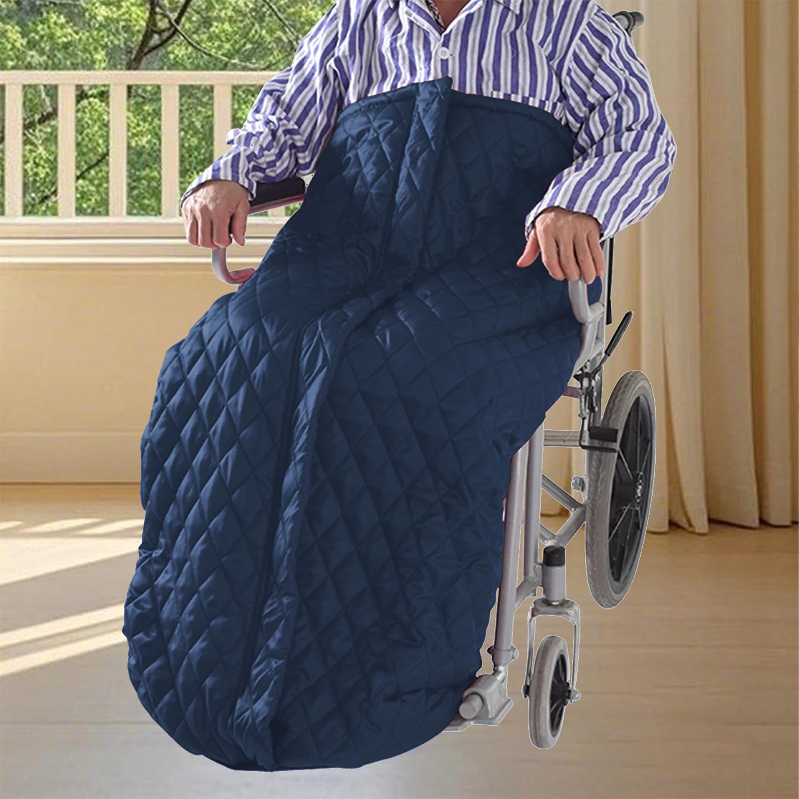 Saco Manta Felpa Gruesa para Rodillas para Usuarios, Manta Gruesa con Forro Polar, Saco para Silla De Ruedas, Manta para Silla De Ruedas para Calidez y Comodidad, Viento