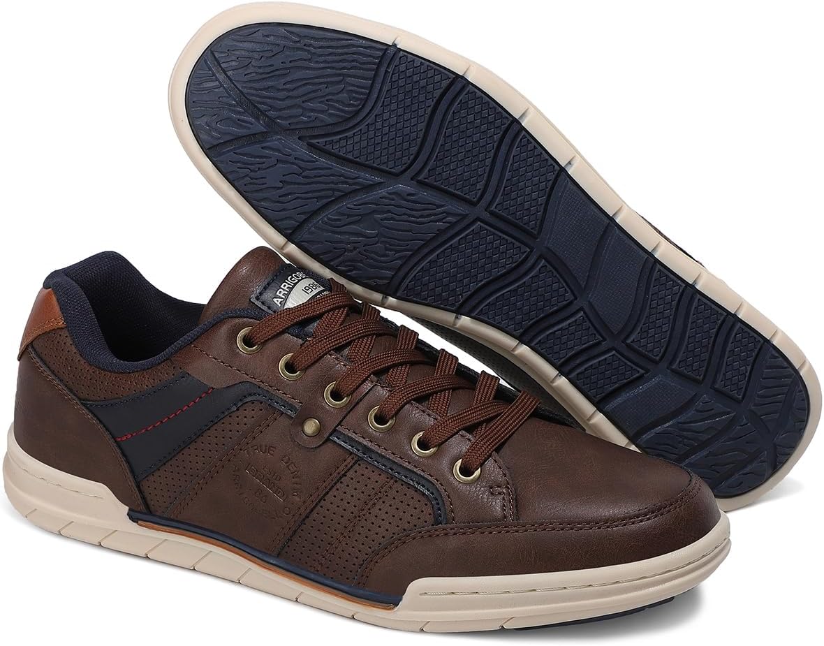 ARRIGO BELLO Mens Casual Shoes Fashion Sneakers Breathable Comfort Classic Lace-Up Low Top Walking Shoes - Image 4