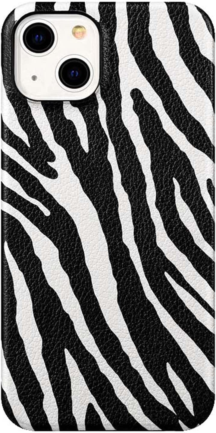 Coque iPhone 13 antichoc en cuir doublé microfibre zébrée - 8