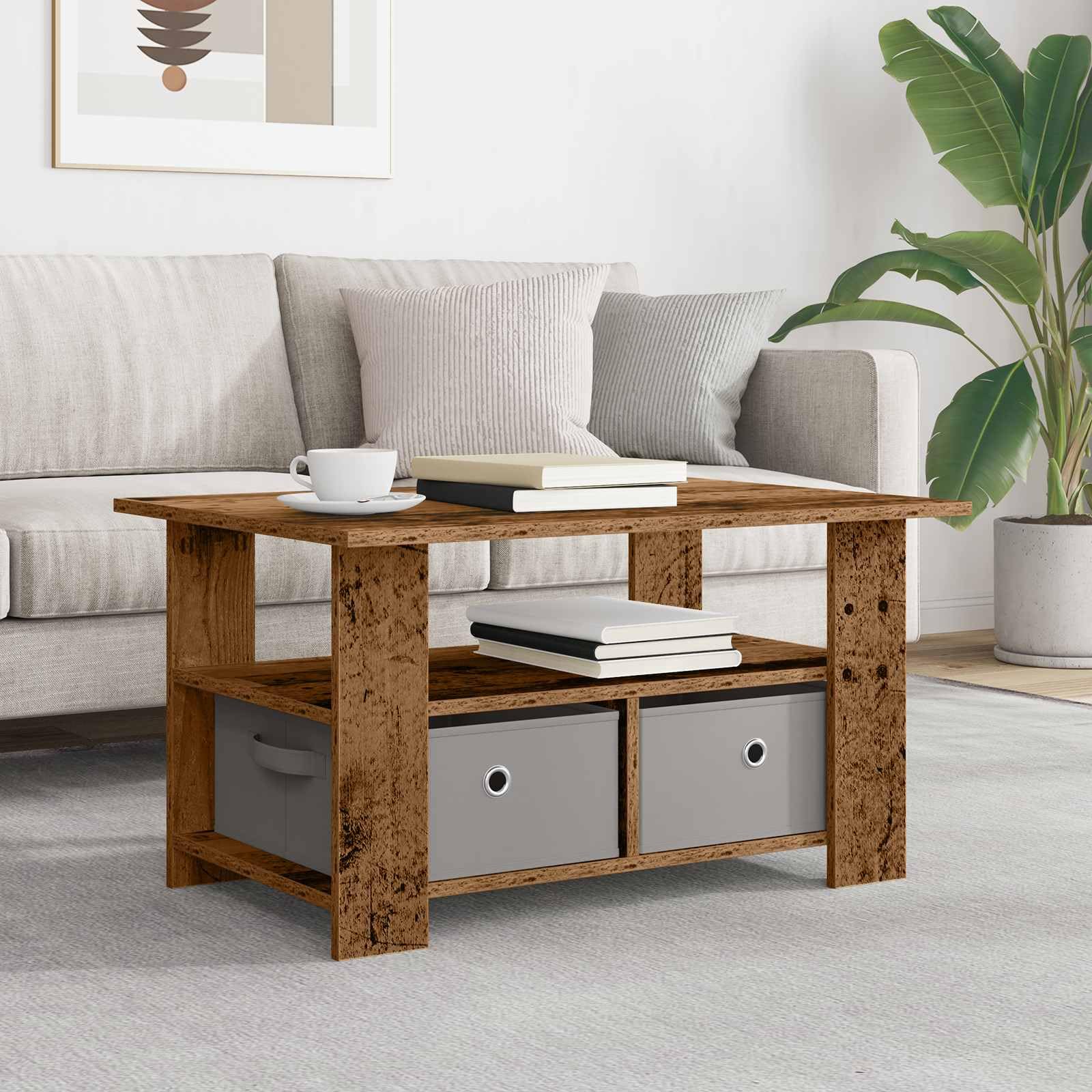 Table basse avec tiroirs de rangement pour un salon toujours ordonné