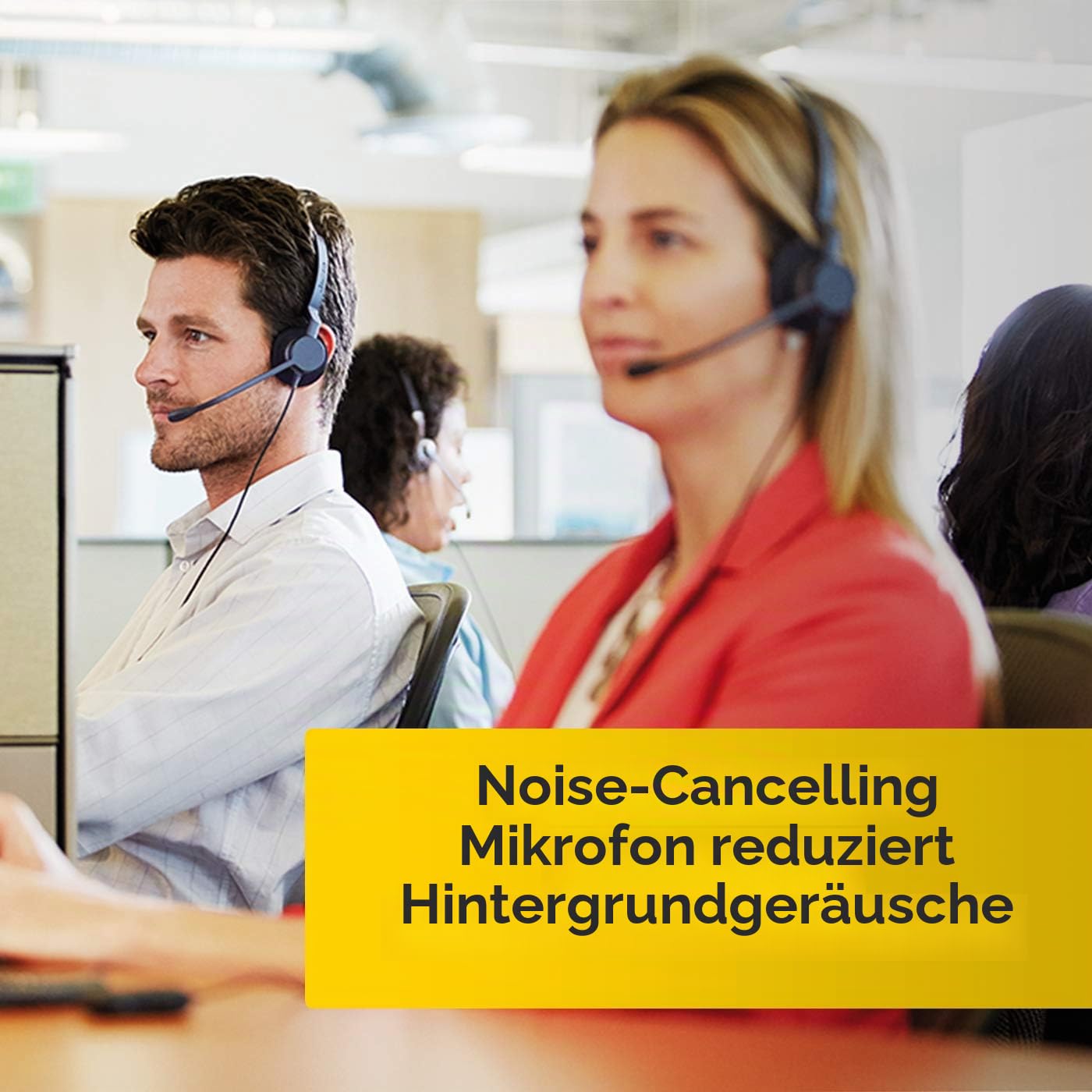 Jabra Biz 2300 USB-A MS On-Ear Stereo Headset - Skype for Business zertifizierte Kabel-Kopfhörer mit Geräuschunterdrückung und Bedieneinheit für Softphones und Tischtelefone, Schwarz