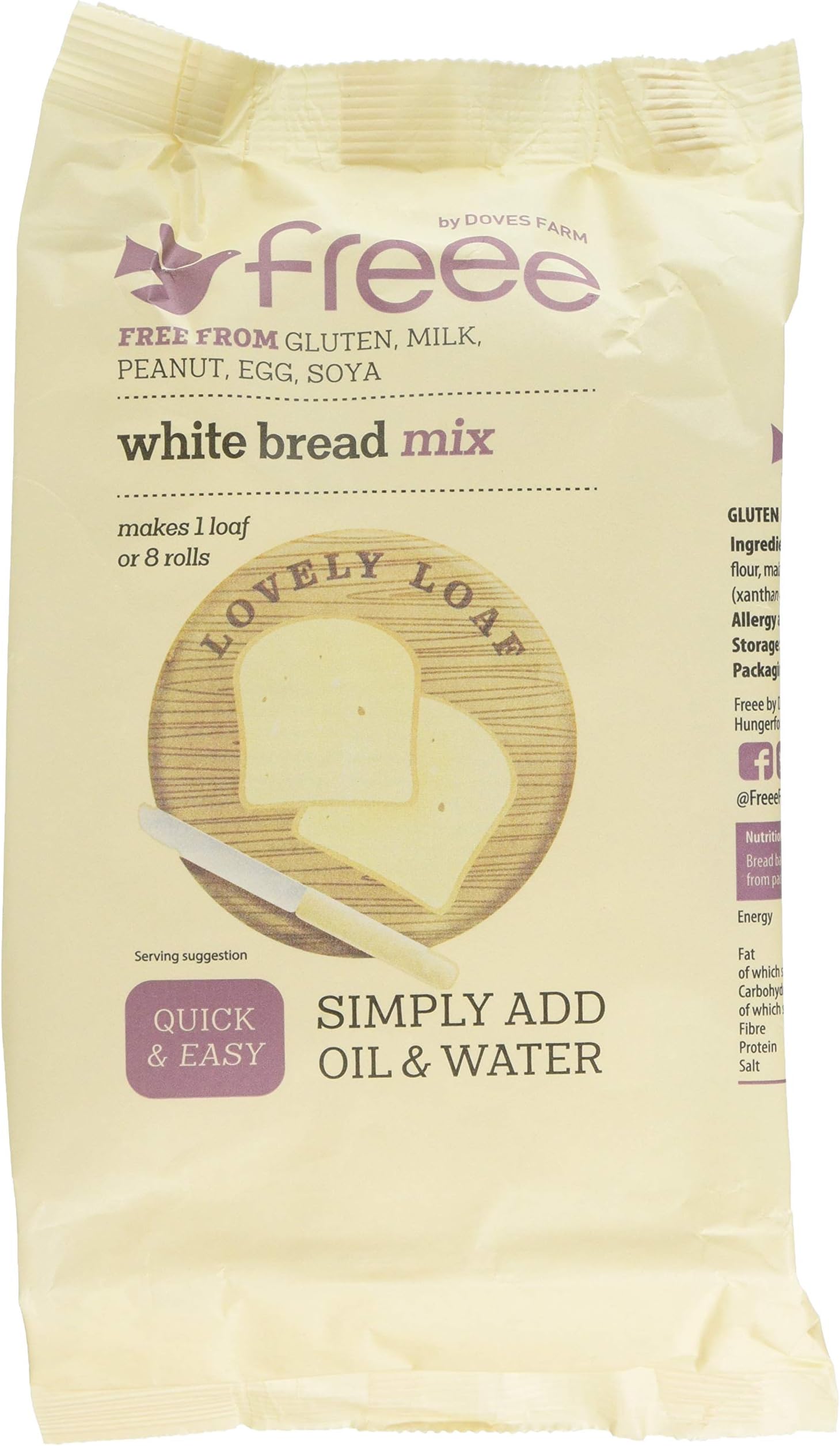 FREEE by Doves Farm White Bread Mix 500g (Pack of 4)